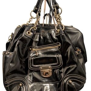 Kathy Van Zeeland Black Vegan Leather Bag Excellent Condition